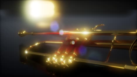 brass trumpet in the dark