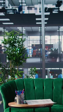 vertical video formal work environment in a boardroom office arranged with chairs