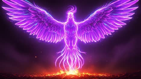 a vibrant phoenix emerges from flames: an artistic representation of rebirth and power capturing the essence of mystical energy and bright light