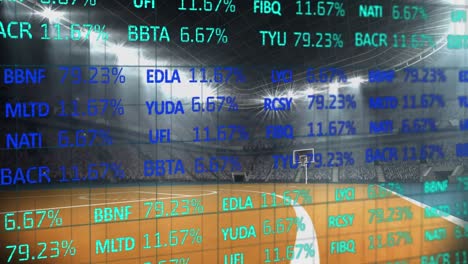 Animation-of-stock-market-data-processing-against-sports-stadium