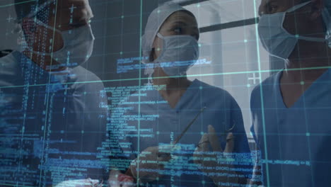 animation of data processing over diverse surgeons in hospital