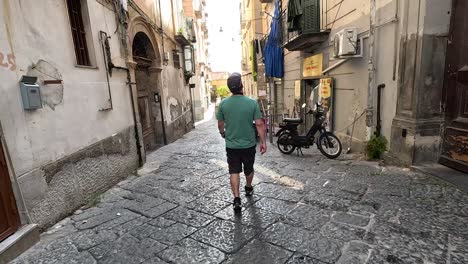 walking through the narrow streets of naples