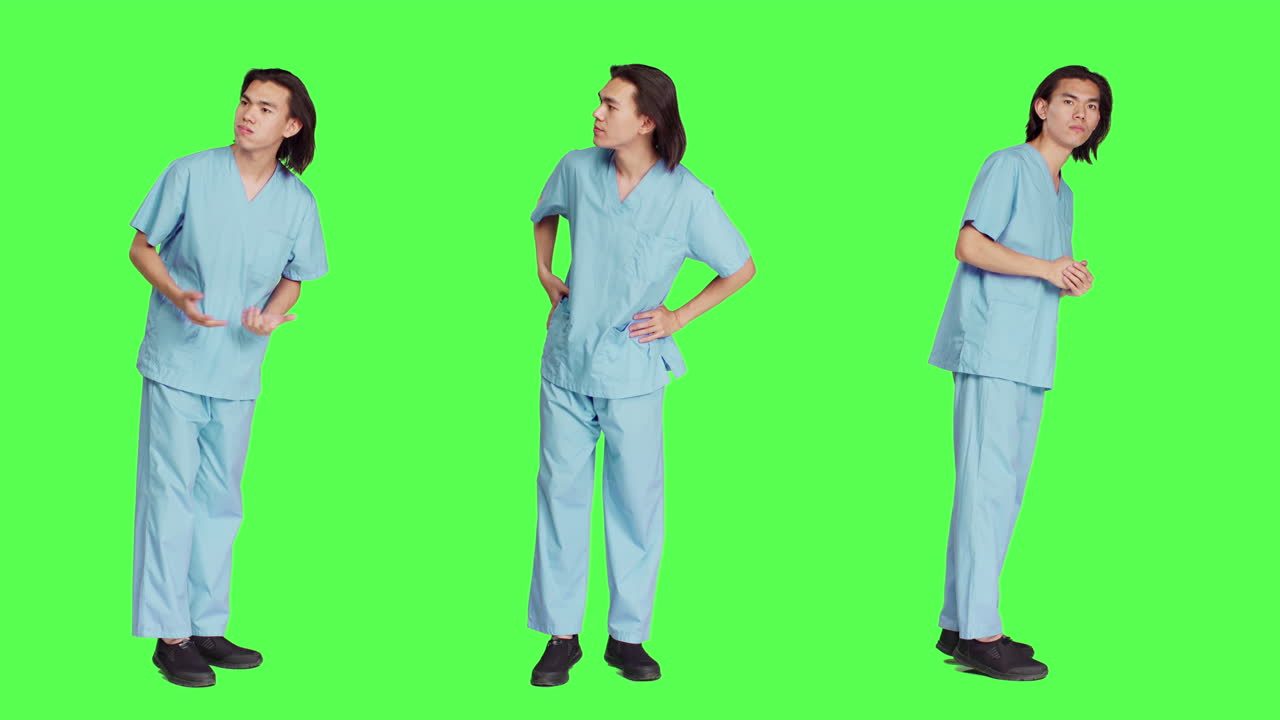 의료 전문가가 기다리고 보고 있습니다.