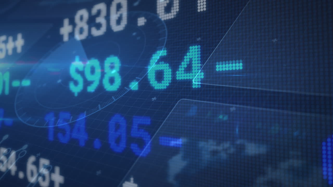 Animation of financial data processing over statistics