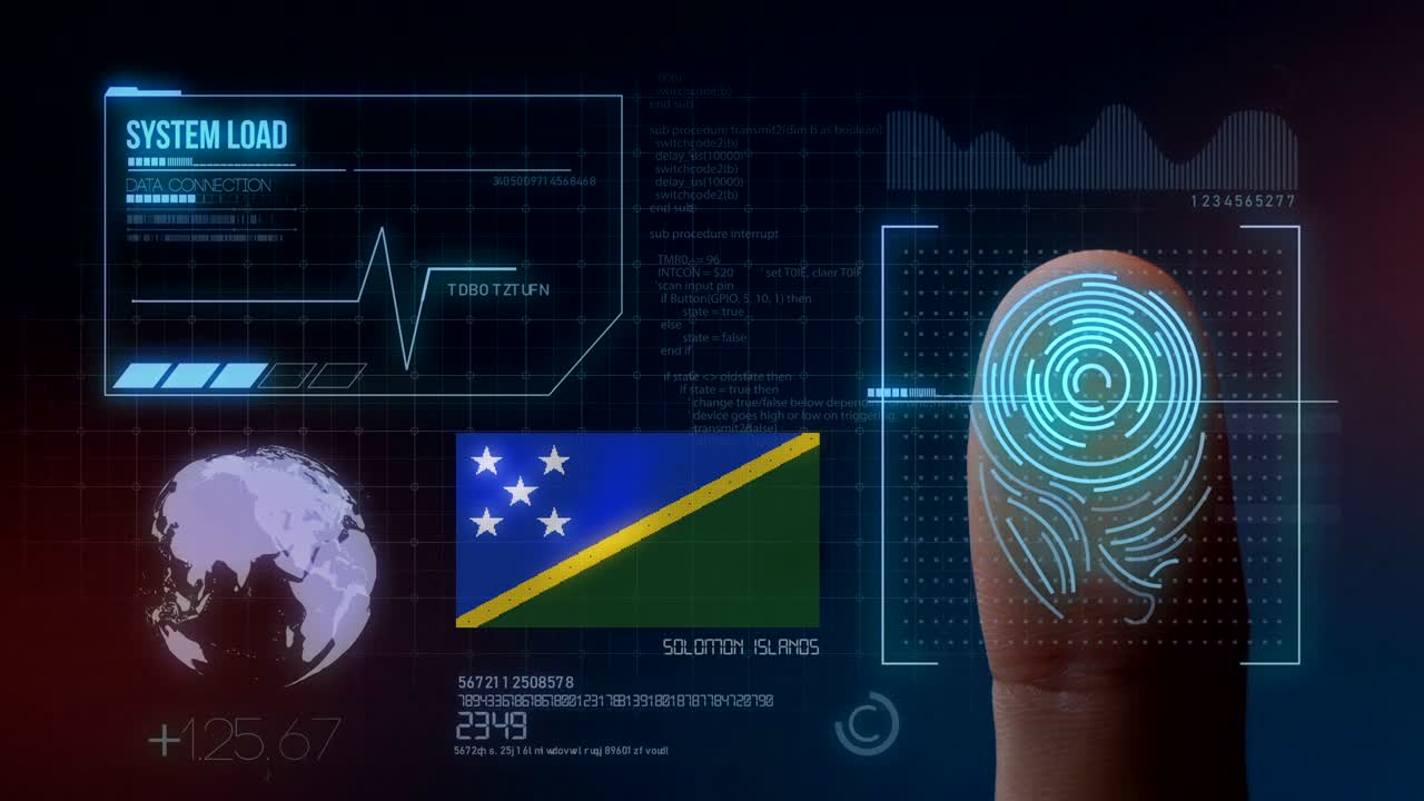 손가락 지문 생체 스캔 식별 시스템 솔로몬 제도