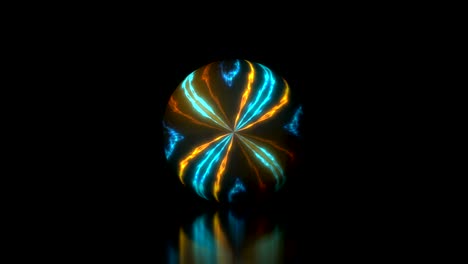 glow energy sphere with flame effect, abstract 3d render background, bright computer generated backdrop