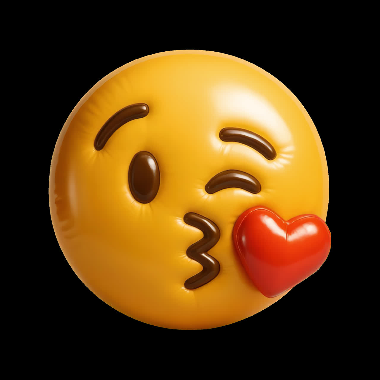 Emoji juguetón con animación de corazón como recurso aislado, video 4K transparente, canal alfa, ProRes 4444
