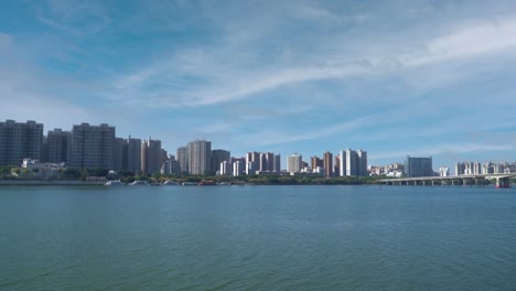 urban river view in sunny weather