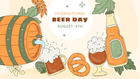 An-animation-of-Hand-drawn-background-for-international-beer-day-celebration