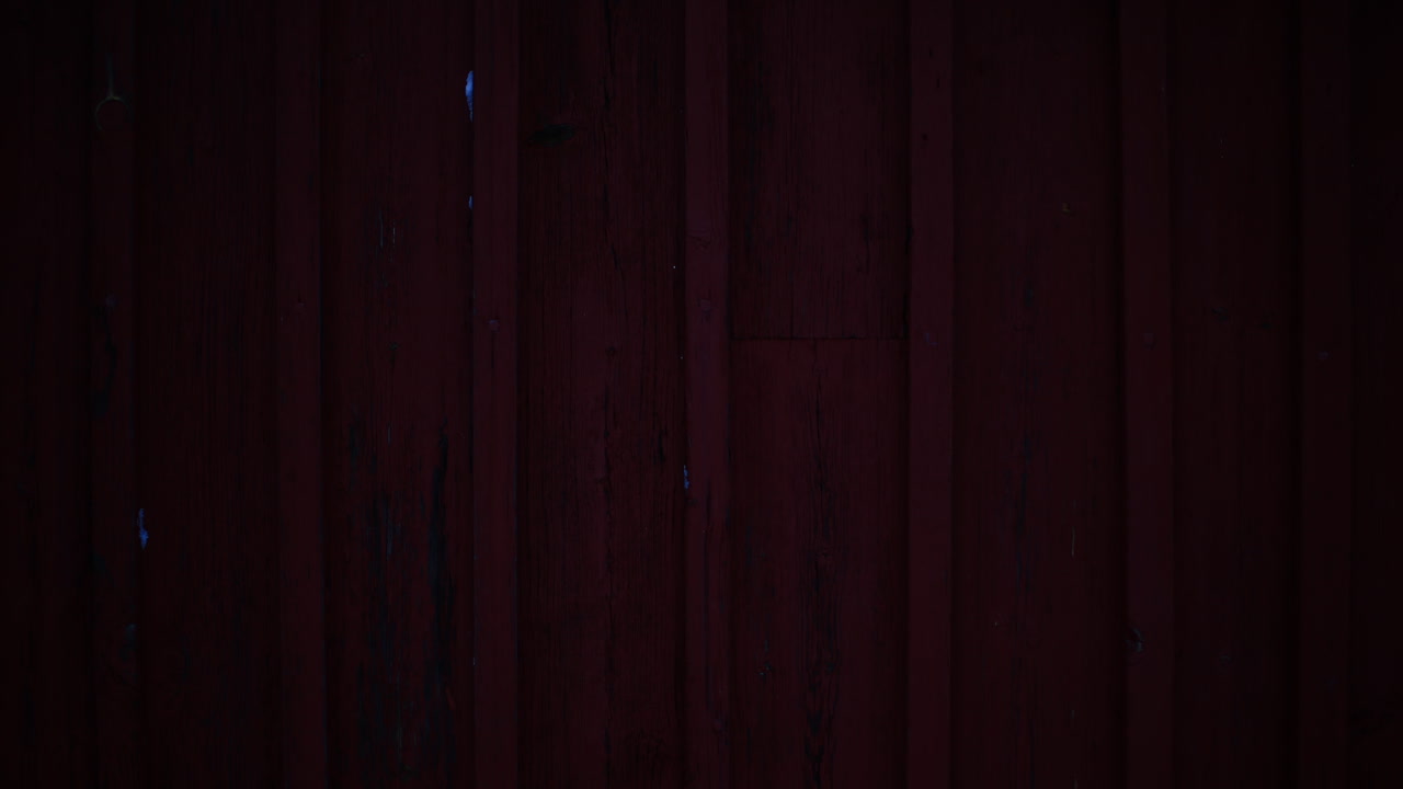 lapso de tiempo de las sombras en la pared de madera roja en invierno