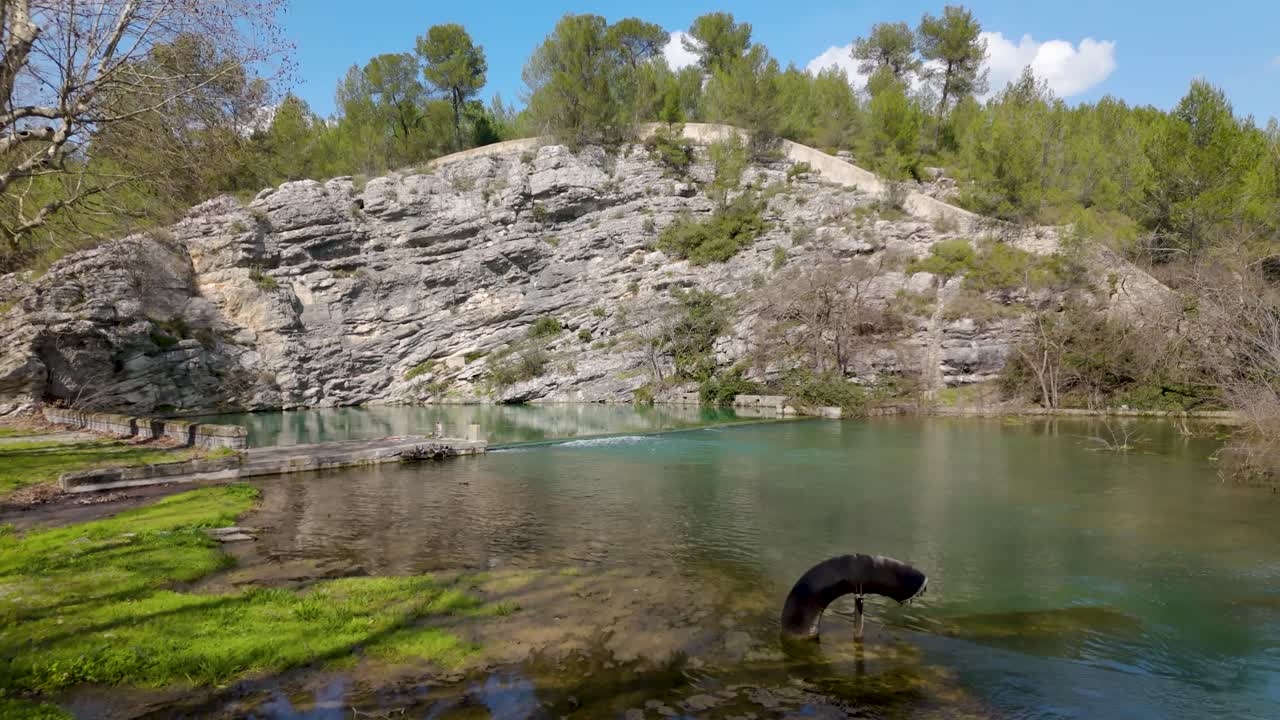 The Lez Spring that supplies Montpellier with fresh spring drinking water
