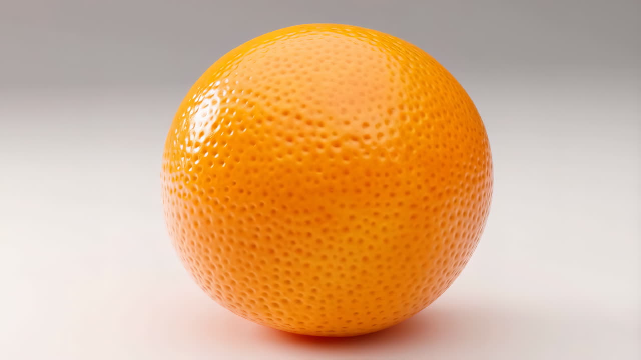 A single whole orange on a light background