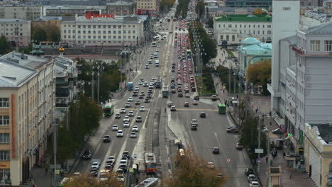 city street traffic in autumn