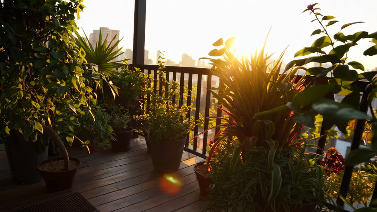 Auringonlaskun parvekepuutarha