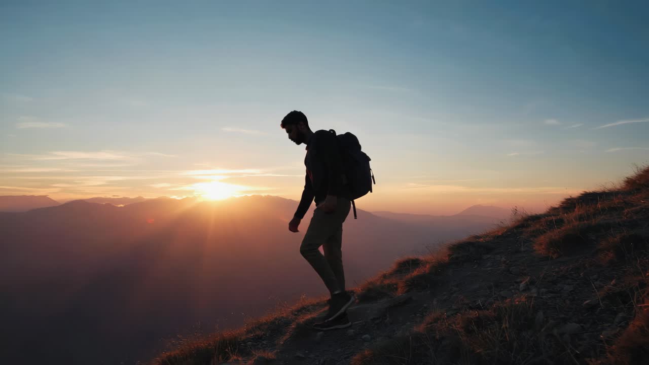 El excursionista al atardecer