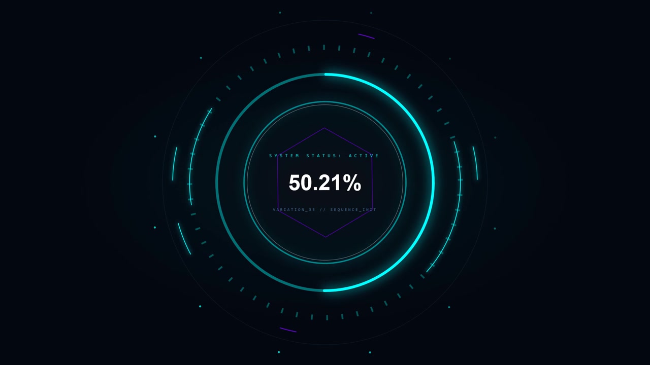 Digital Loading Progress Circle with Percentage Counter