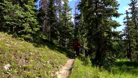 hiking at the rocky mountain national park in slow motion