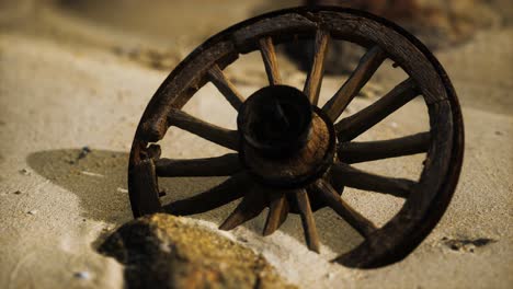 Large-wooden-wheel-in-the-sand