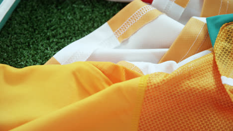 close-up of football jersey fabric 4k