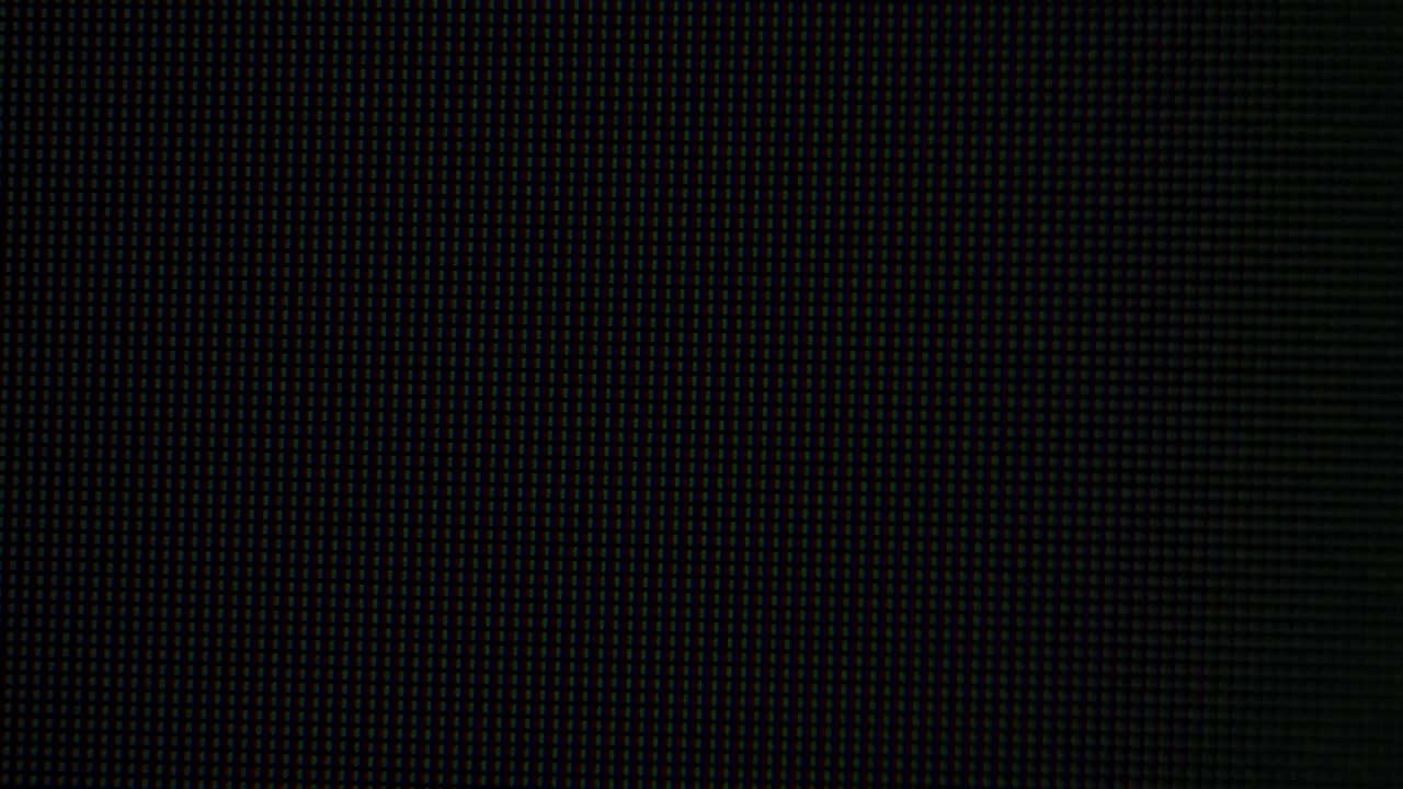 The cursor arrow clicks the exit icon and a green screen lights up. Monitor close up, pixel texture