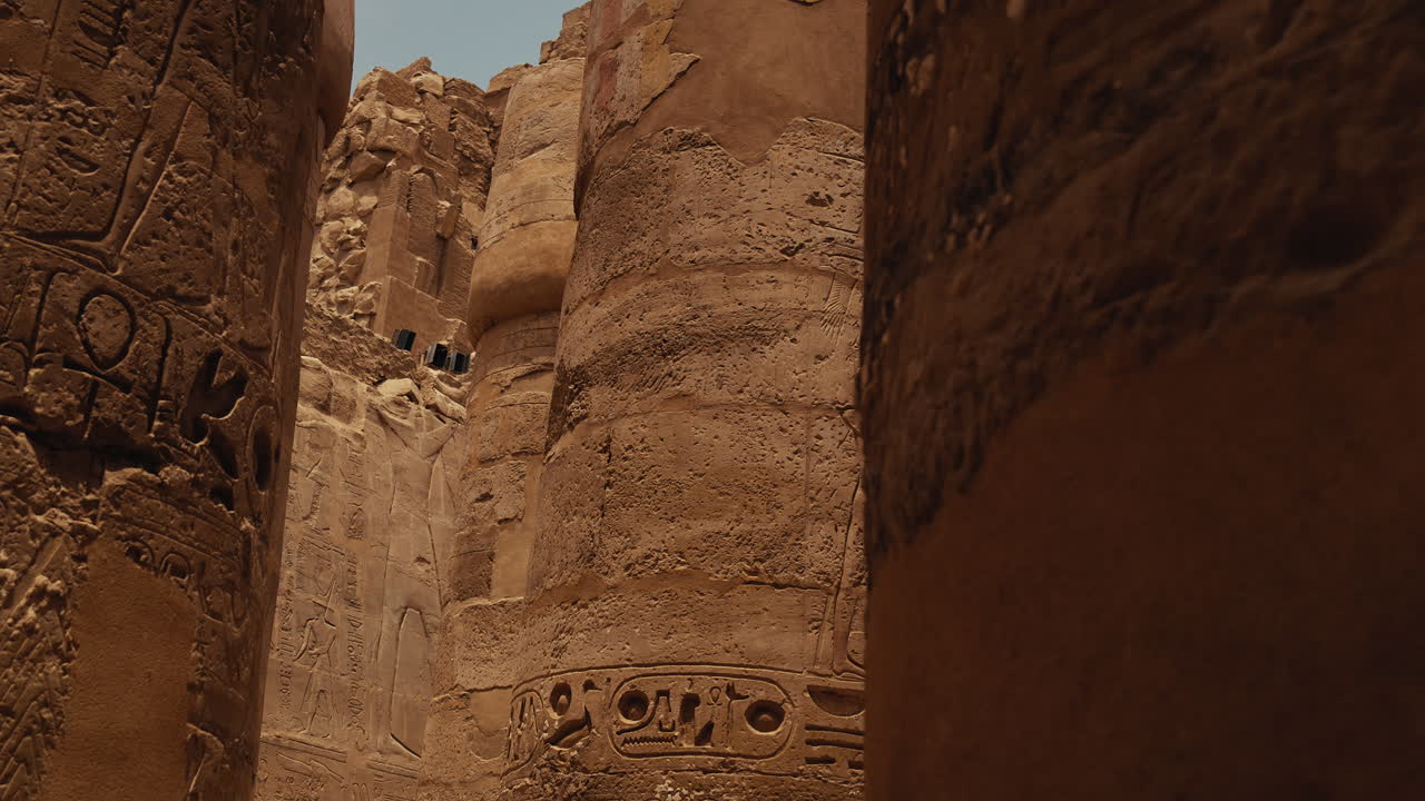 Karnak Temple Columns with Hieroglyphs