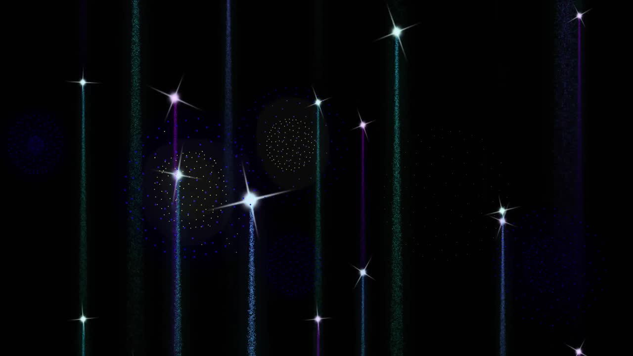 검은 바탕에 불꽃놀이의 애니메이션