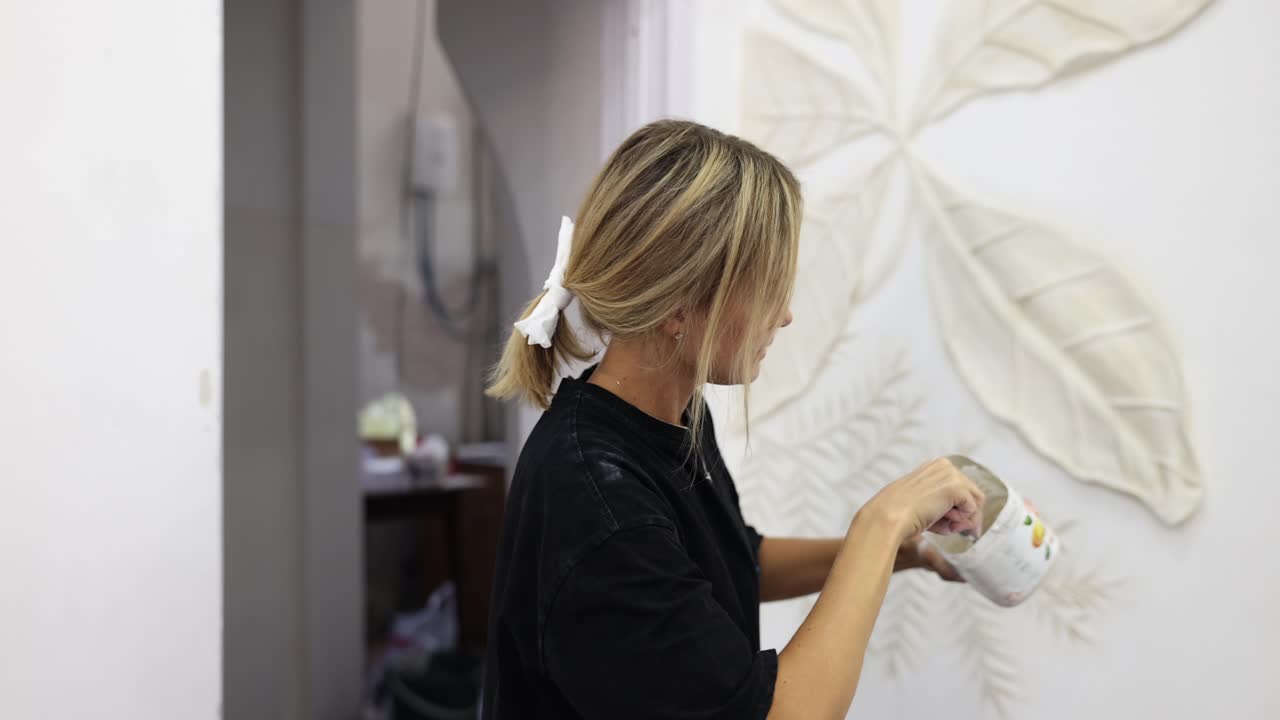 Artist Creating Wall Art