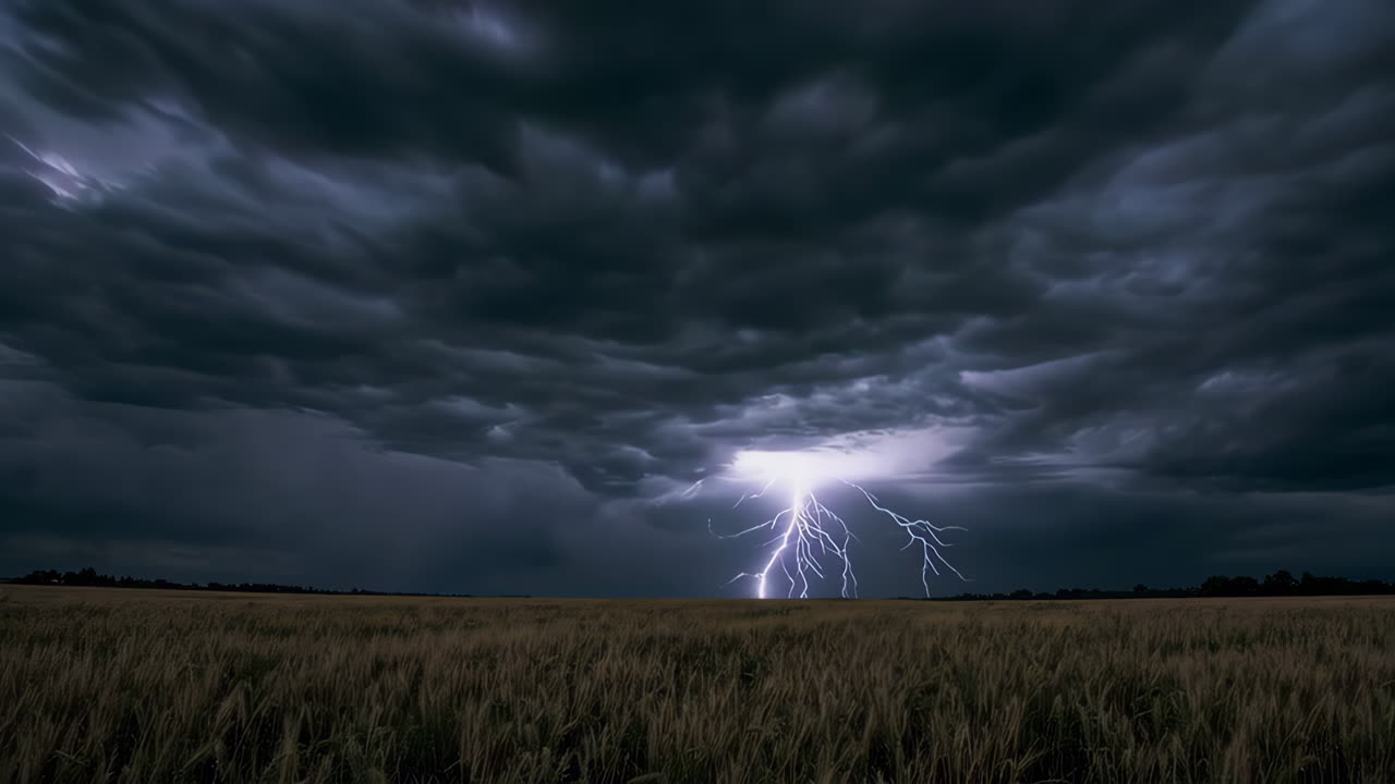 Stormy Landscape with Lightning