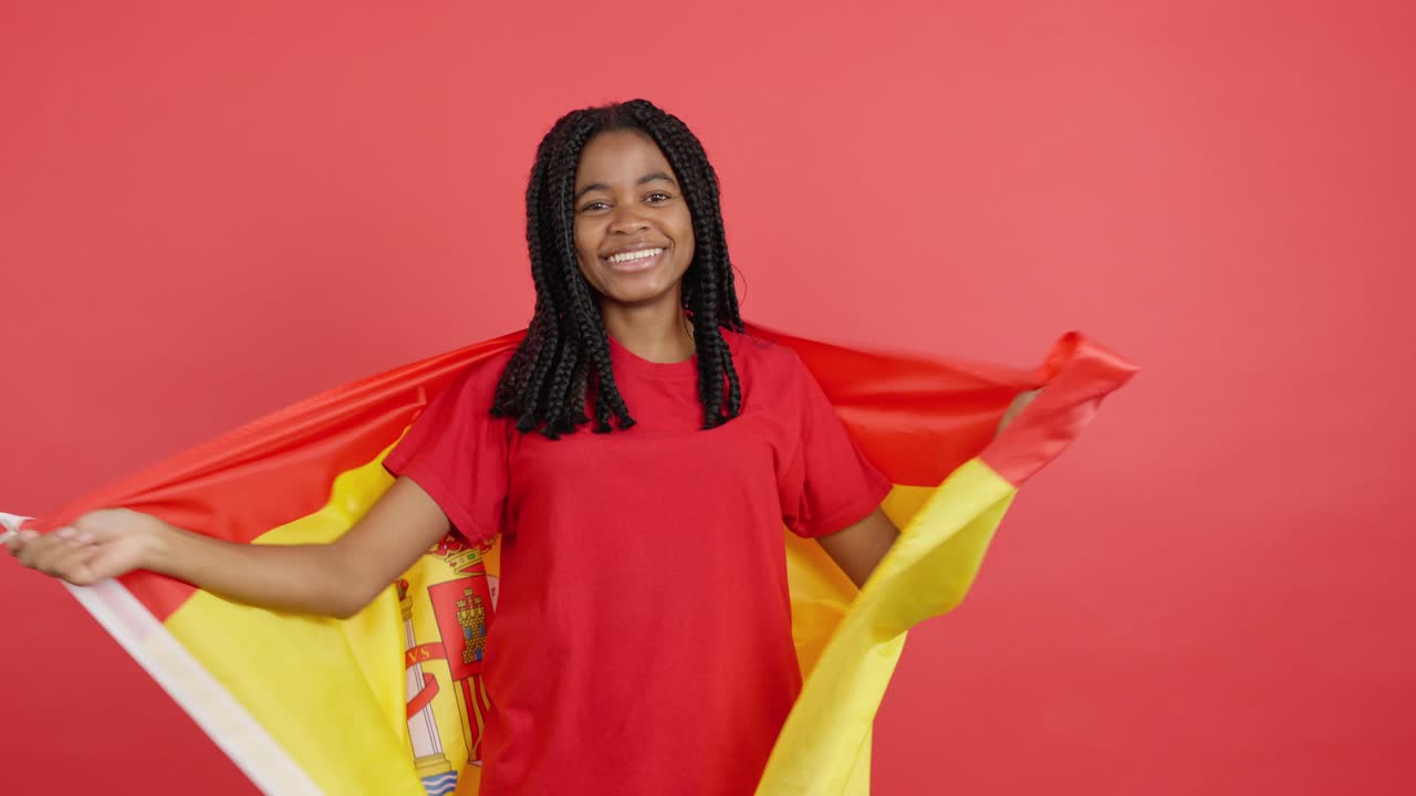 Woman with Spain flag