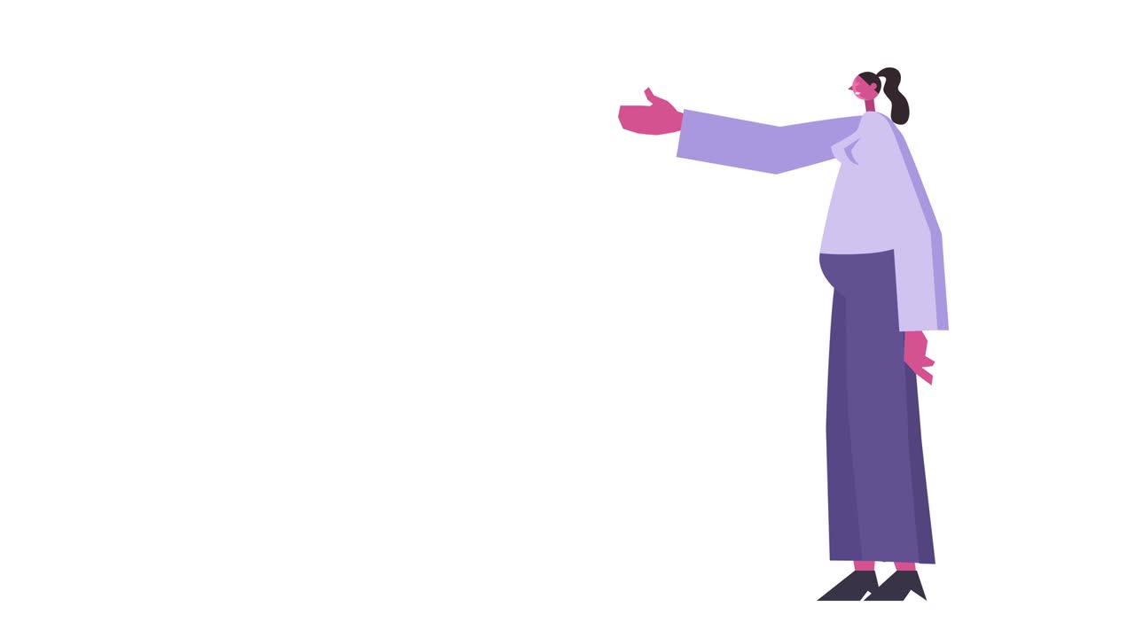 Flat Design Cute Fat Woman Character Talking Speaker Isolated Loop 2d Animation