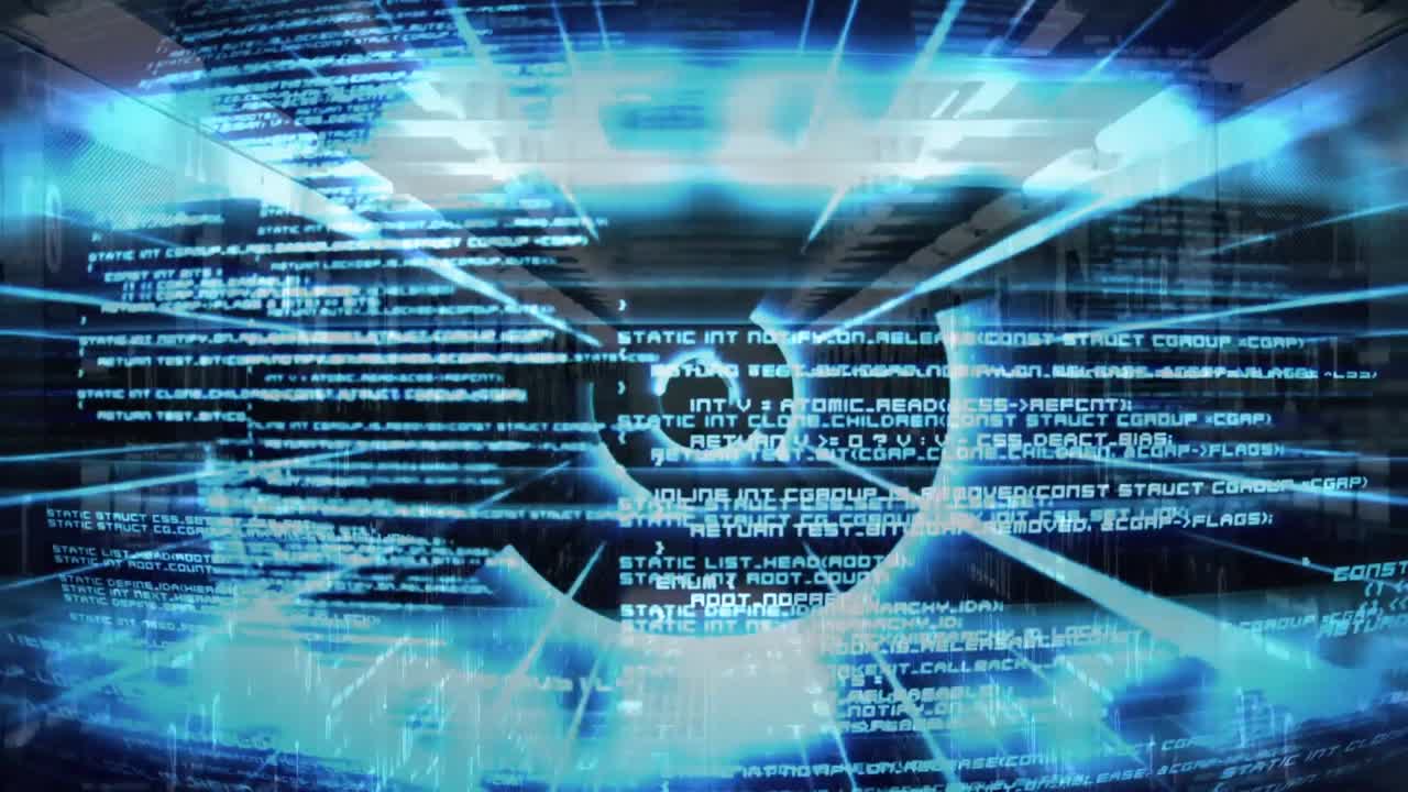 백그라운드에서 서버 에 대한 컴퓨터 언어에 대한 원형 터널의 애니메이션