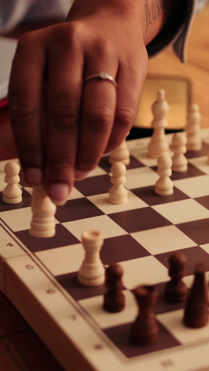 Chess Player Strategizes Their Next Move