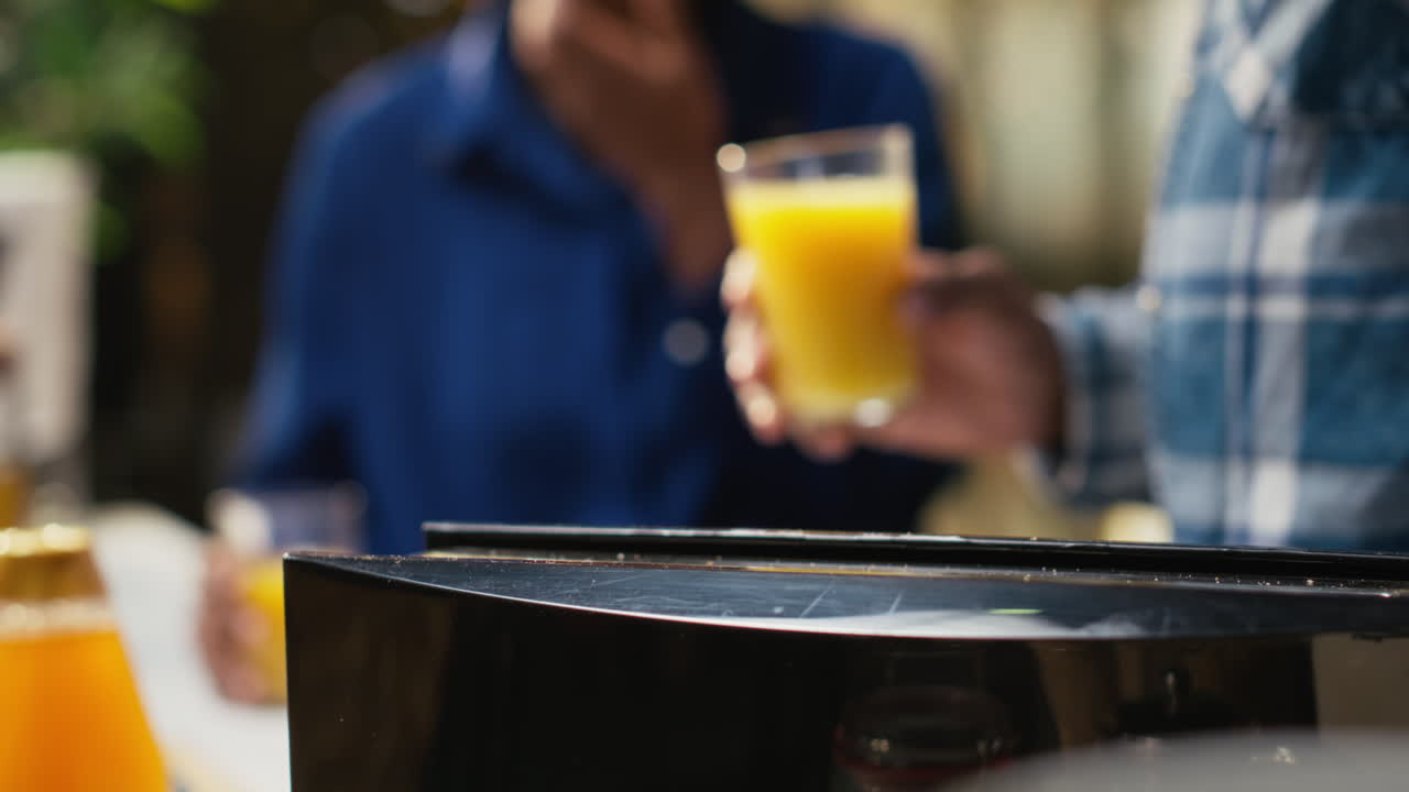 Breakfast with orange juice and toast