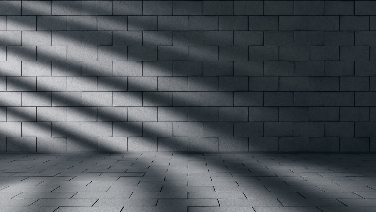 habitación vacía gris, con luz y sombra, renderización en 3d.