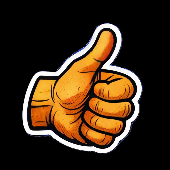 Animated Thumbs Up Icon Shaking on Black Background