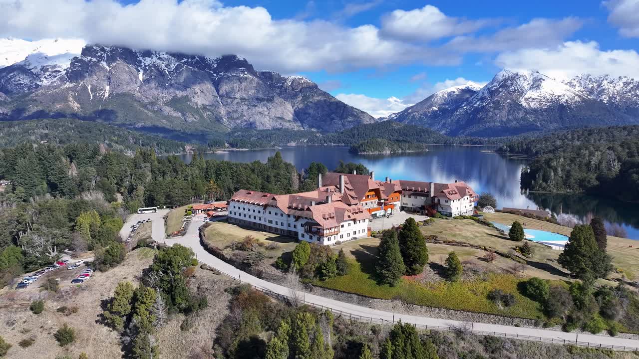 Llao Llao Hotel At Bariloche In Rio Negro Argentina. Snow Capped Mountain. Chico Circuit. Bariloche Argentina. Winter Travel. Llao Llao Hotel At Bariloche In Rio Negro Argentina.