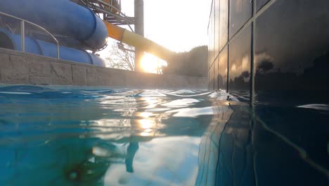 water waving in the spa and aqua park pool