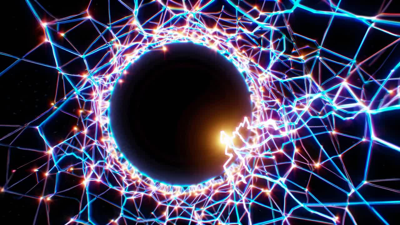 túnel de círculo brillante abstracto