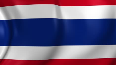 Video Animation of Thailand flag, slow Motion closeup waving in the wind.