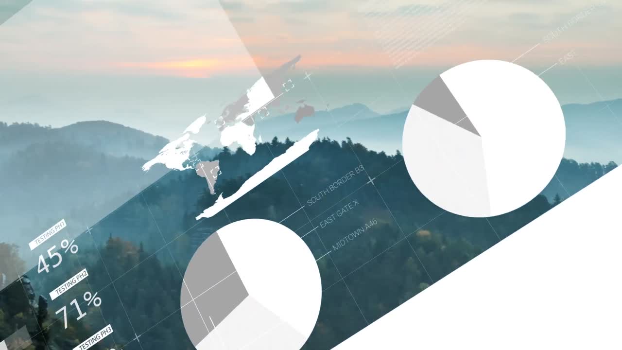 풍경에 대한 데이터 처리의 애니메이션