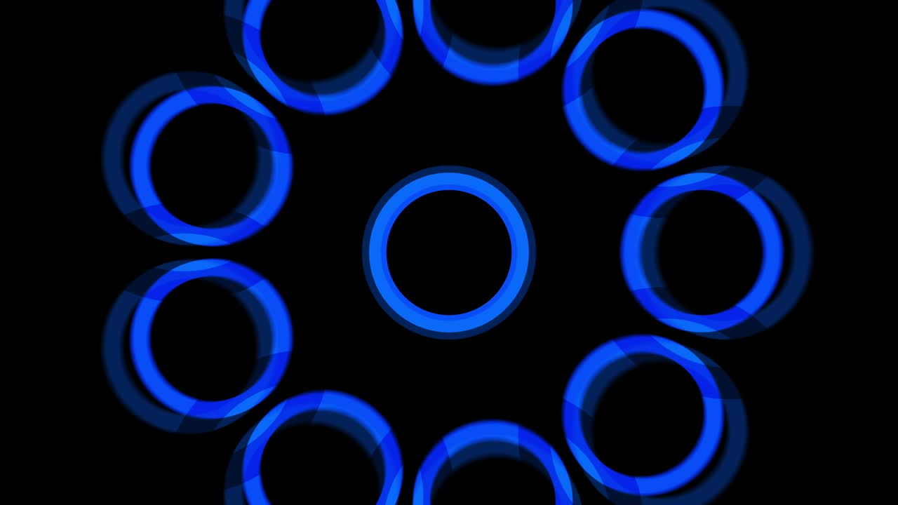 un círculo de flores azules brillantes estalló.