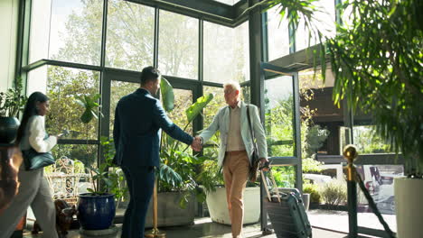 business people in a hotel lobby