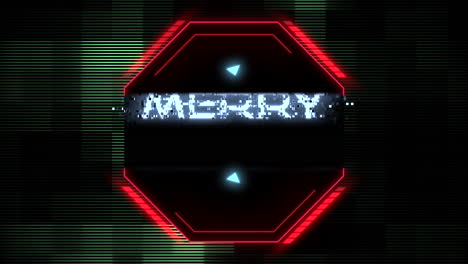 merry christmas with hud elements and neon screen