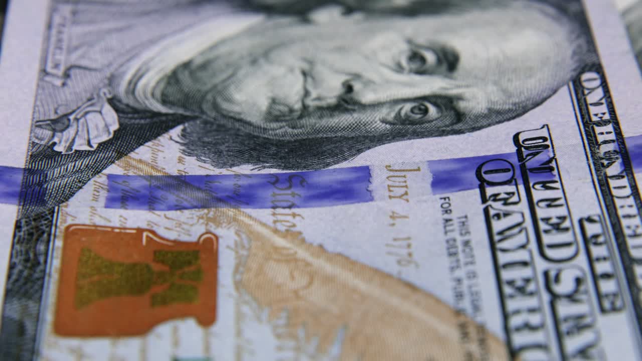 달러 지폐, 종이 돈, 환율 통화, 현금 지폐, 금융 및 투자 개념, 백 달러, 비즈니스 경제학