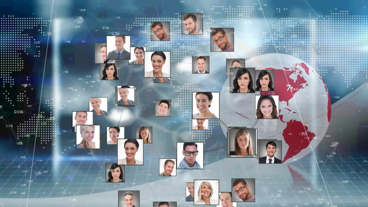 회전 하는 지구 위 에 있는 사람 들 의 그림 의 애니메이션