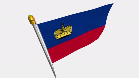 video de bucle de la bandera de liechtenstein revoloteando en el viento, video en cámara lenta de 4k, con canal alfa