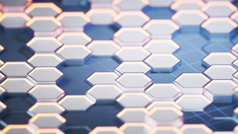 metallic hexagon material background, 3d rendering.