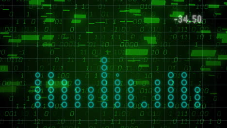 animation of digital data processing over dark background