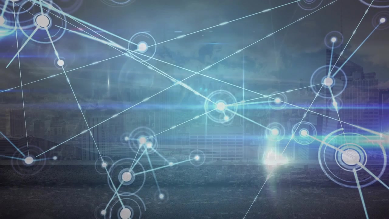 Animation of network of connections over data processing
