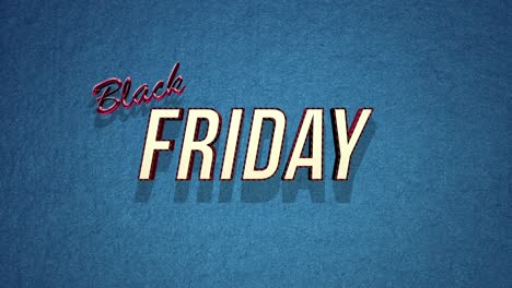 retro black friday text in 80s style on a blue grunge texture